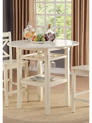 Tartys Counter Height Table Wood/cream - Acme Furniture