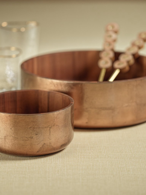 Acacia With Bronze Foil Bowl In Various Sizes