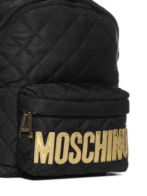 Moschino Logo Quilted Backpack