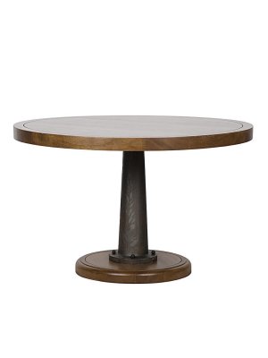 Noir Yacht 48" Dining Table With Cast Pedestal