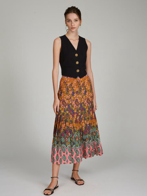 Diana E Skirt In Forest Jewel Print