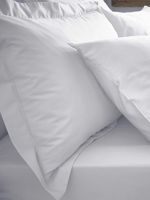 200 Tc Cotton Percale Oxford Pillowcase Pair In White