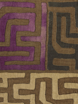 Plum Patchwork Kuba Cloth - Fabric