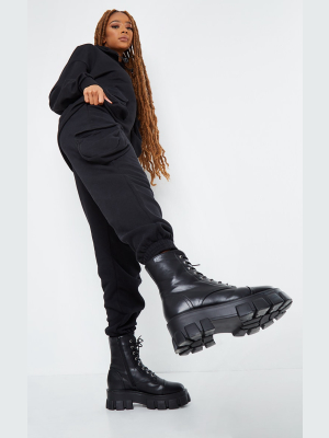 Black Oversized Pocket Leg Joggers