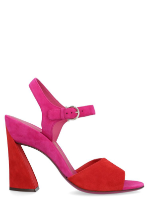 Salvatore Ferragamo Ankle Strap Sculptured Heel Sandals