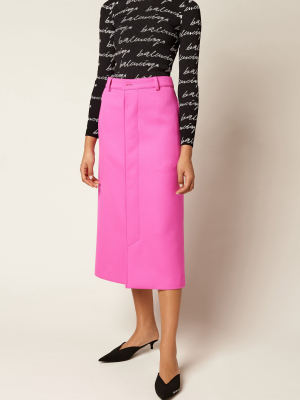 Twill Midi Skirt