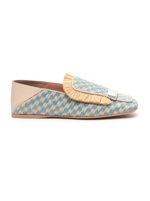 Sergio Rossi Woven Fringe-detailed Loafers