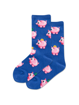 Kid's Piggy Bank Crew Socks