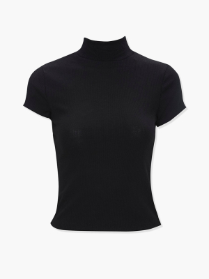 Ribbed Turtleneck Top