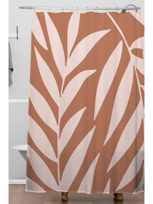 Emanuela Carratoni Palms On Baked Earth Shower Curtain Pink - Deny Designs