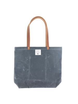 Waxed Canvas Market Tote, Charcoal
