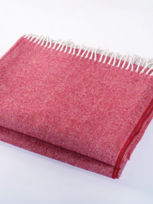 Merino Wool Collection Throw In Cranberry