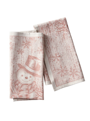 'twas The Night Before Christmas Snowman Jacquard Towels, Set Of 2