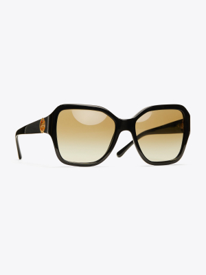 Square Metal-logo Sunglasses