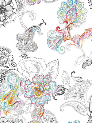 Colorful Paisley Peel-and-stick Wallpaper In Multi By Nextwall