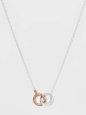 Sterling Silver Linked Circle Necklace - Silver