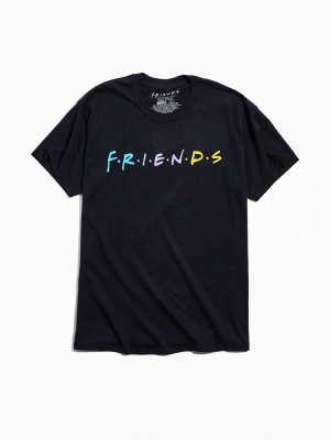 Friends Puff Print Gradient Logo Tee