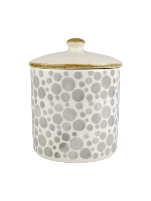 Vietri Viva Earth Bubble Large Canister - Gray & Beige