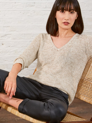 Emelina V Neck Sequin Knit