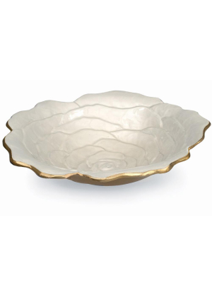 Julia Knight Rose 15" Bowl In Gold Snow