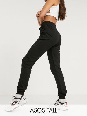 Asos Design Tall Basic Sweatpants With Tie Waist In Organic Cotton