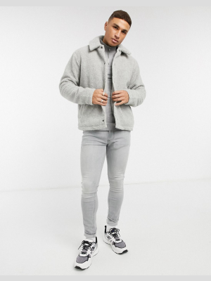 Topman Coach Jacket In Gray