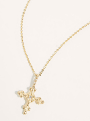 14k Gold Large Nordic Cross Necklace