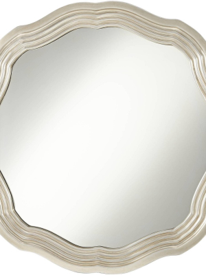 Noble Park Dara Silver 32 1/2" Scalloped Round Wall Mirror