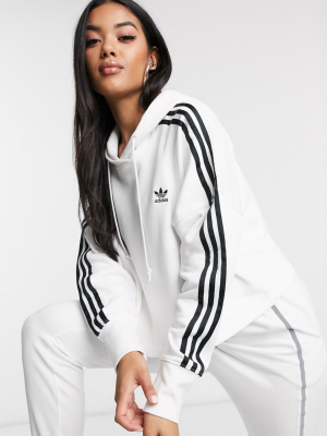 Adidas Originals Adicolor Cropped Hoodie In White