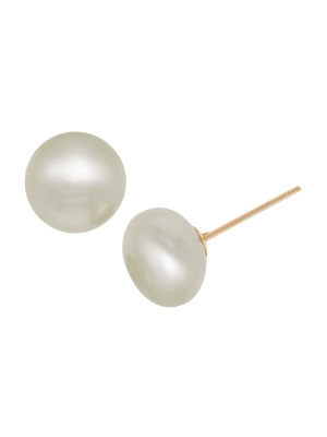 14k Yellow Gold 7mm Freshwater Pearl Stud Earrings