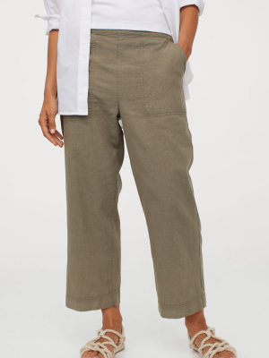 Linen-blend Culottes