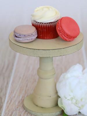 Rustic Cake Stand/nightstand - 6.5in Tall - Cream