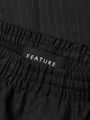 Feature Japanese Wool Field Short - Black Pinstripe