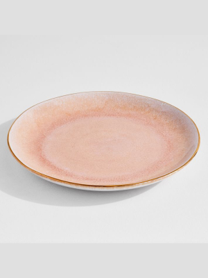 Reactive Glaze Dinner Plates - Pink & Gold