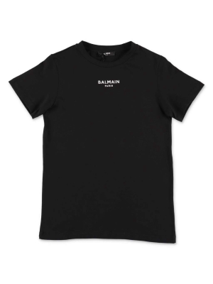 Balmain Kids Logo Embroidered T-shirt