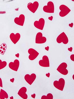 Lots Of Hearts: Onesie+hat Pajamas Set