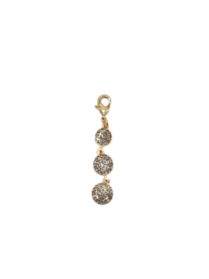 Tri-circle Pave Drop Clasp Charm