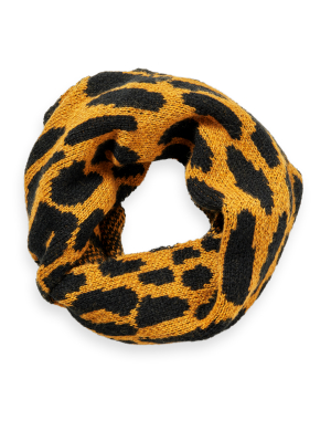 Wool-blend Chunky Knit Leopard Scarf