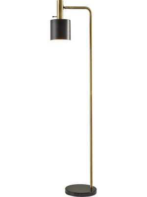 Epinal Floor Lamp Antique Brass/black