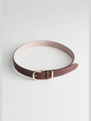 Croco Leather Belt