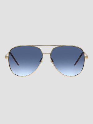 Women's Aviator Metal Sunglasses - A New Day™ Gold