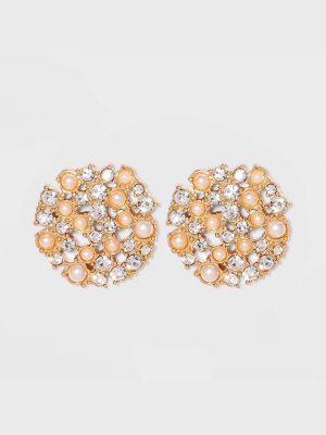 Sugarfix By Baublebar Two-tone Crystal Stud Earrings - Pearl