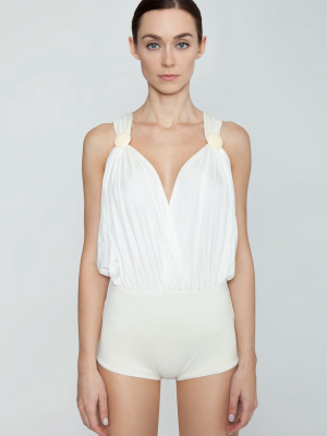 Phi Phi Chain T Back Bodysuit - Off White