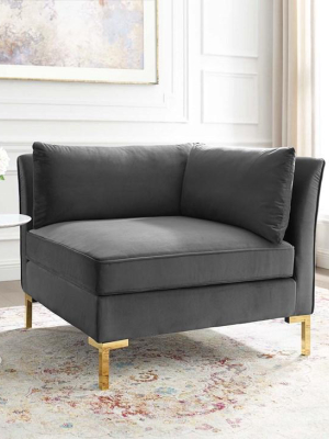 Heidel Velvet Sectional Sofa Corner Chair