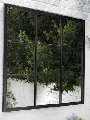 Fulbrook Industrial Style Indoor Outdoor Square Wall Mirror - 90 X 90 Cm