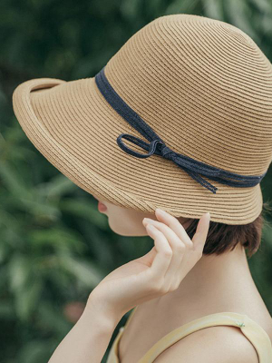Summer Solid Color Foldable Sun Protection Straw Hat