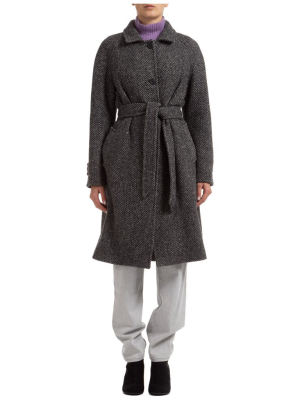 Alberta Ferretti Herringbone Pattern Coat