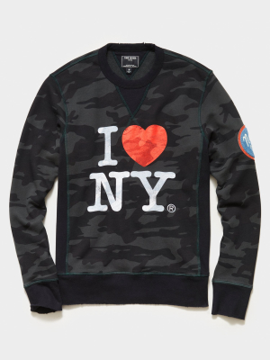 Todd Snyder I Love Ny Black Camo Crewneck Sweatshirt - Autumn