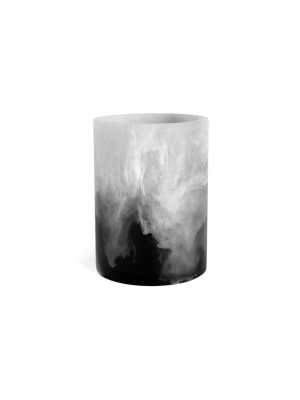 Studio Sturdy - Whistler Round Vase 8" - White Marble/charcoal