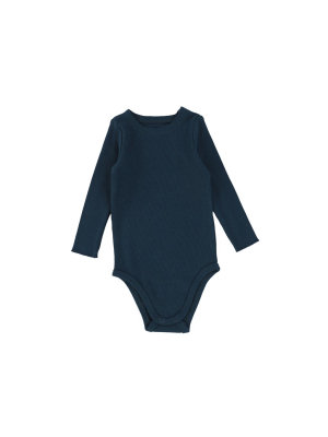 Lil Legs Ribbed Long Sleeve Onesie - Teal